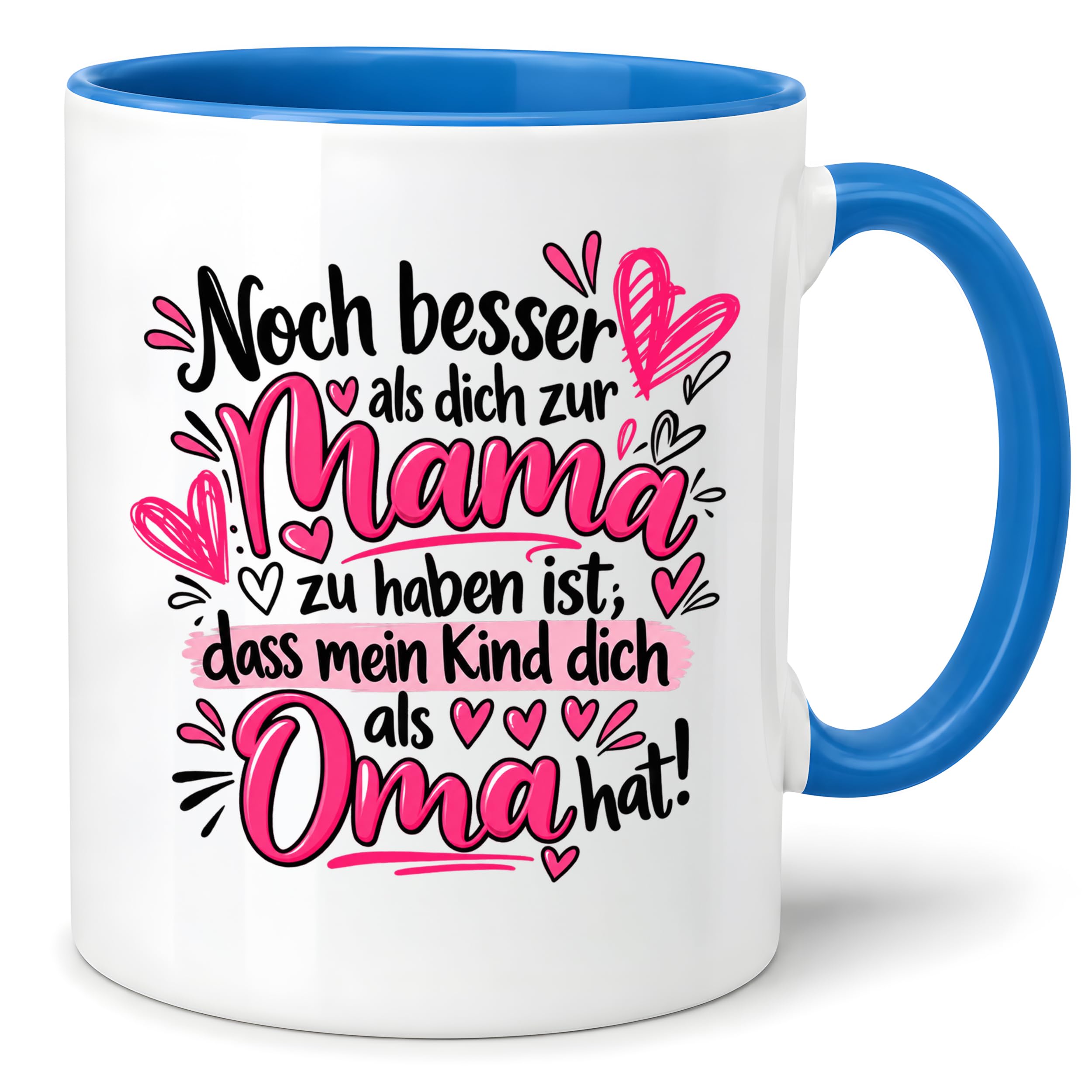 Herzbotschaft Tasse Geschenk Beste Oma der Welt Kaffeetasse