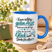 Herzbotschaft Tasse Kaffeetasse für Ärzte - Danke Geschenk für guten Arzt