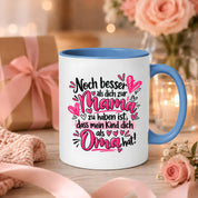 Herzbotschaft Tasse Geschenk Beste Oma der Welt Kaffeetasse
