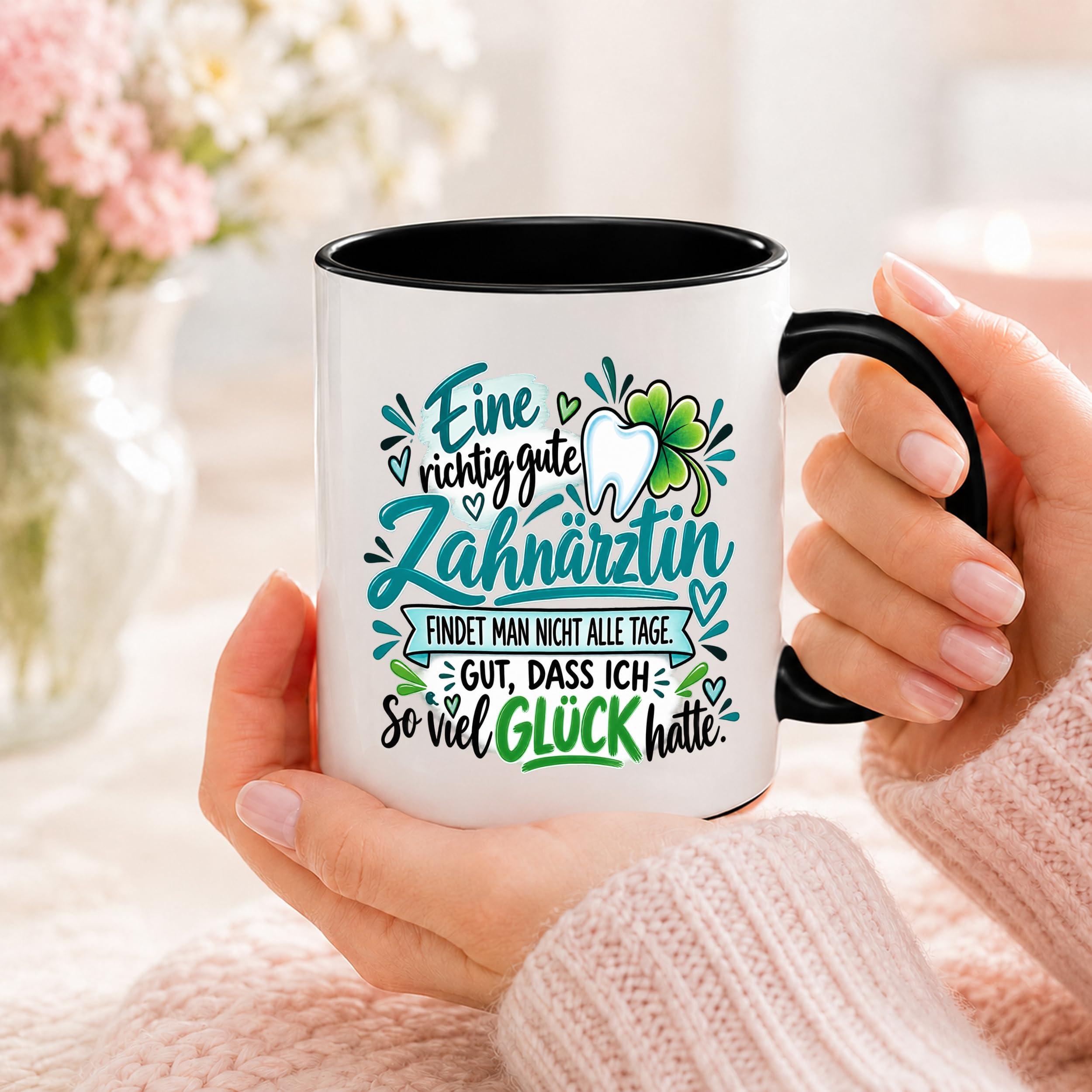 Herzbotschaft Zahnärztin Tasse Danke Kaffeetasse Geschenk in Zahnarztpraxis