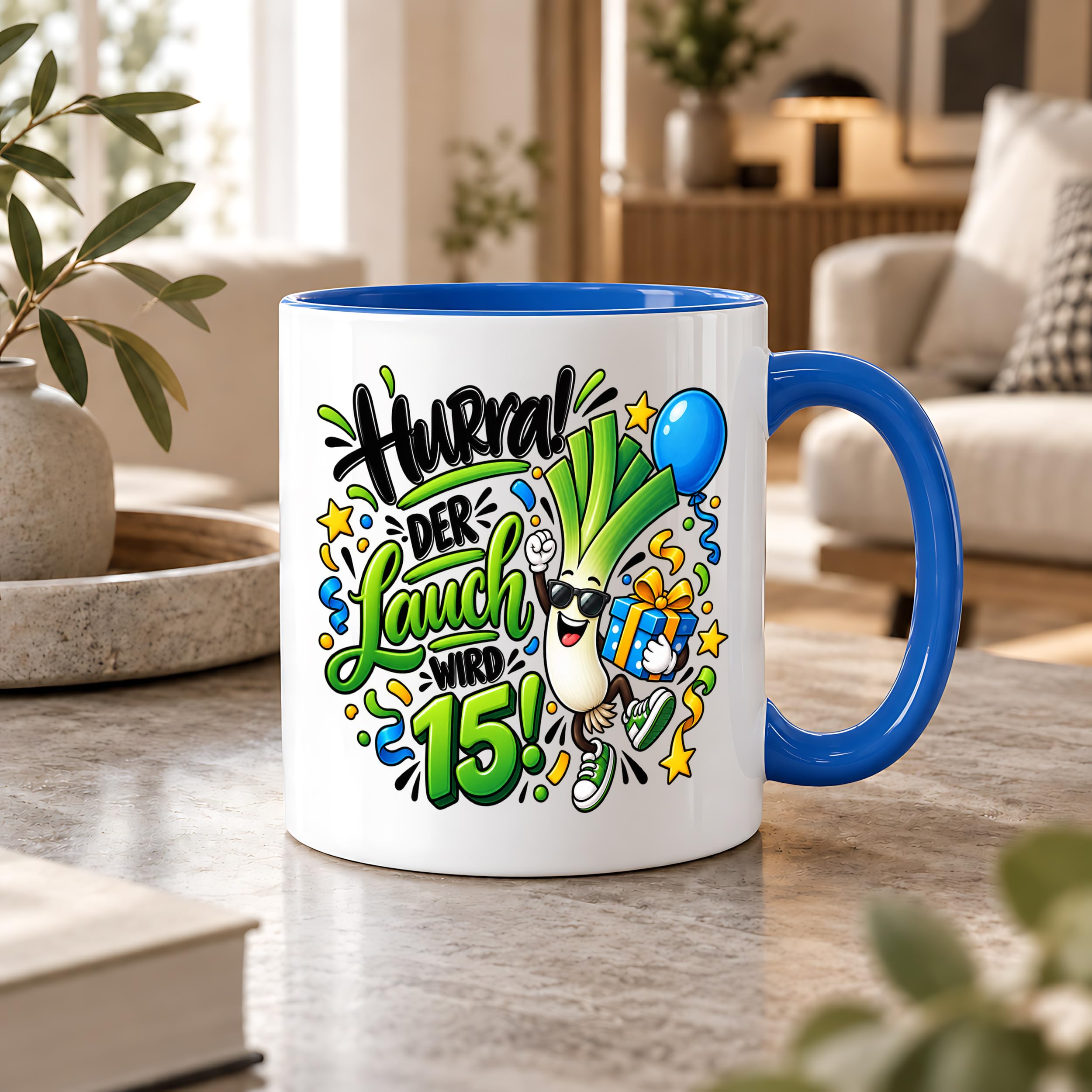 Herzbotschaft Tasse 15. Geburtstag Teetasse Geburtstagsgeschenk für Jungen
