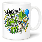 Herzbotschaft Tasse 17. Geburtstag – Kaffeetasse Geschenk für Jungen Mann