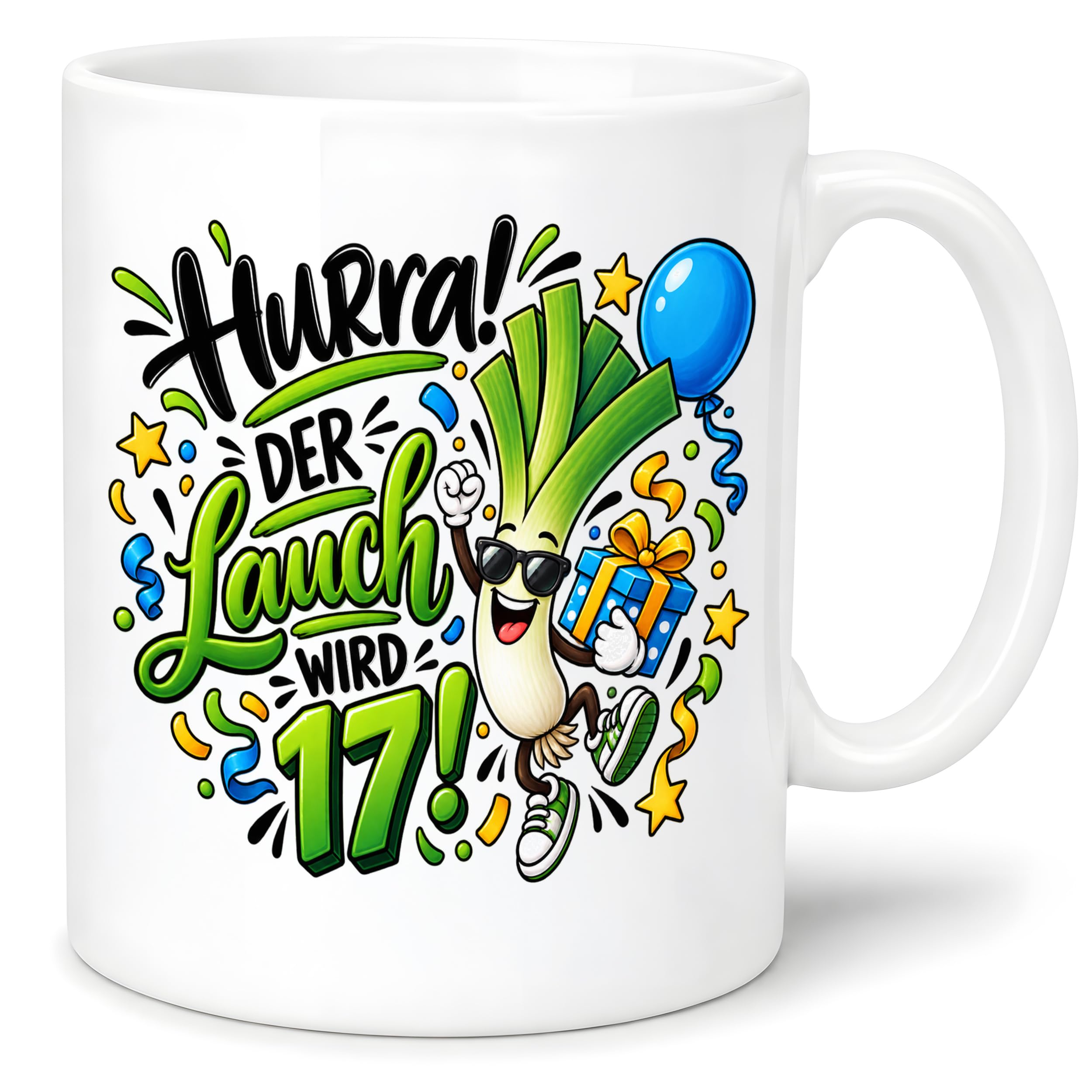 Herzbotschaft Tasse 17. Geburtstag – Kaffeetasse Geschenk für Jungen Mann