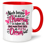 Herzbotschaft Tasse Geschenk Beste Oma der Welt Kaffeetasse