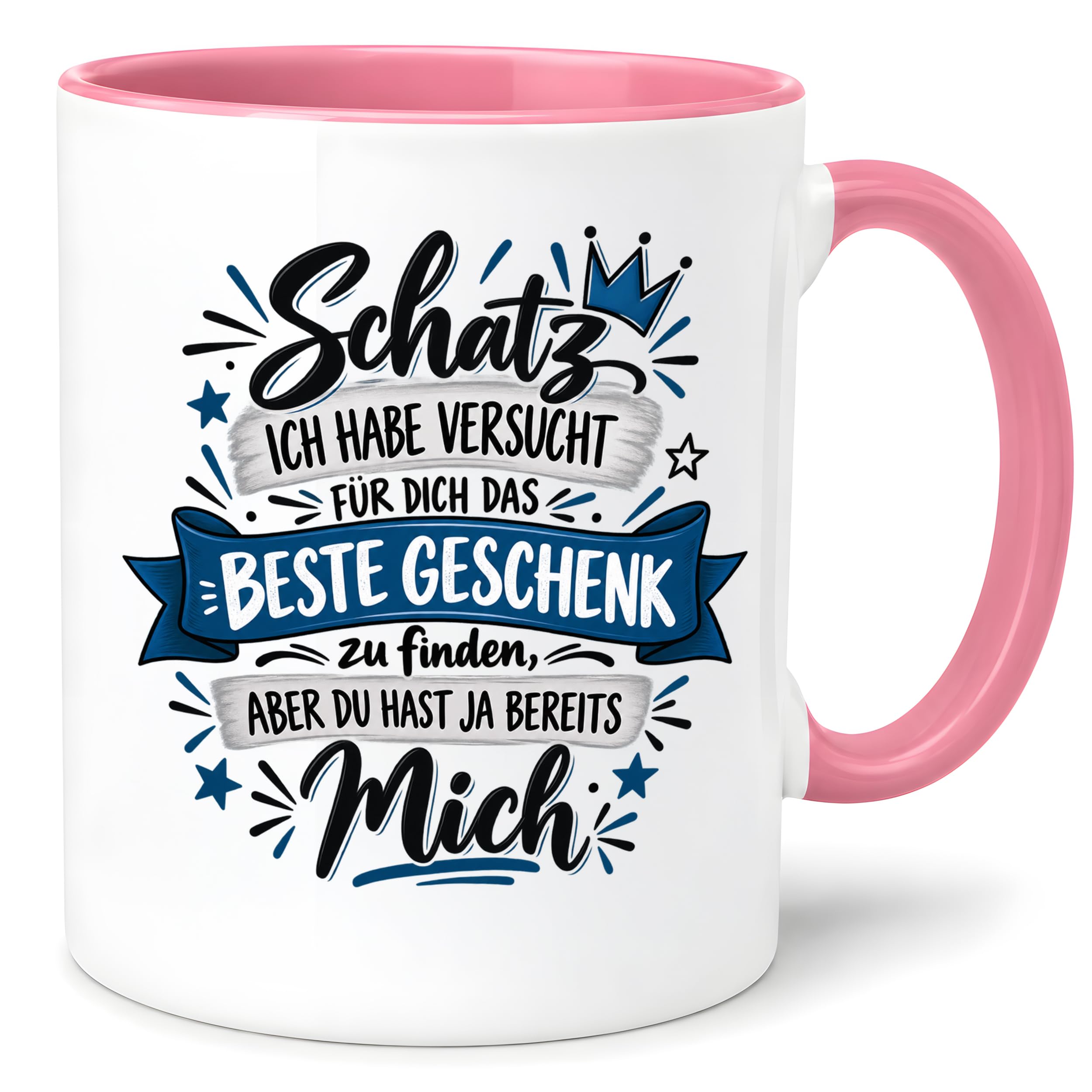Herzbotschaft Tasse Geschenk Schatz Kaffeetasse für Freund Ehemann Teetasse