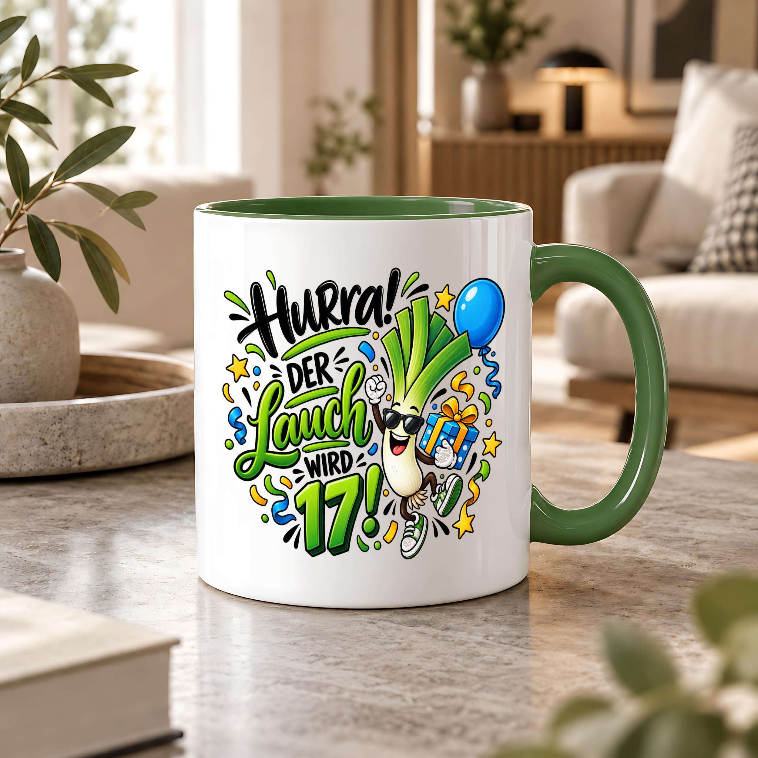 Herzbotschaft Tasse 17. Geburtstag – Kaffeetasse Geschenk für Jungen Mann