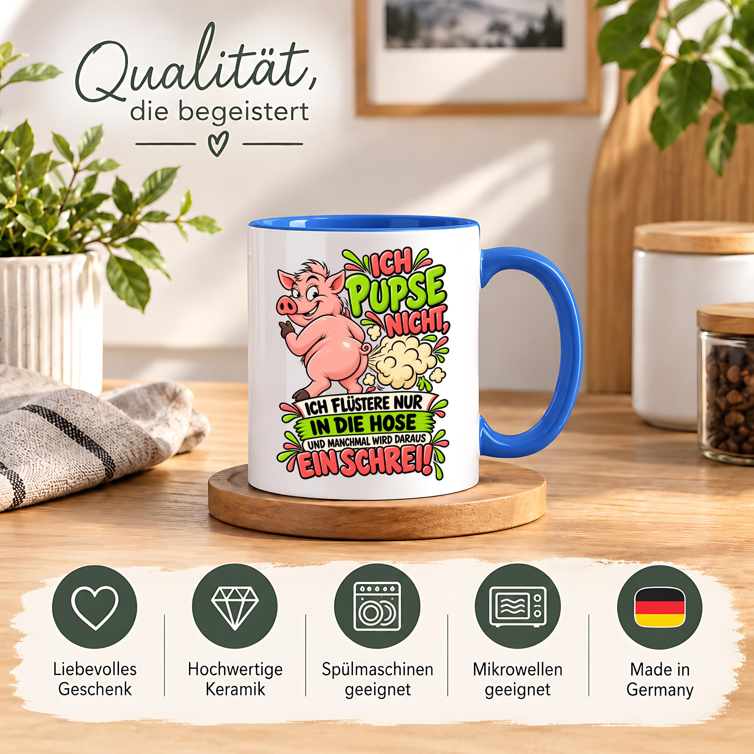 Herzbotschaft Tasse Ich pupse nicht Lustige Spruch Kaffeetasse Geschenk