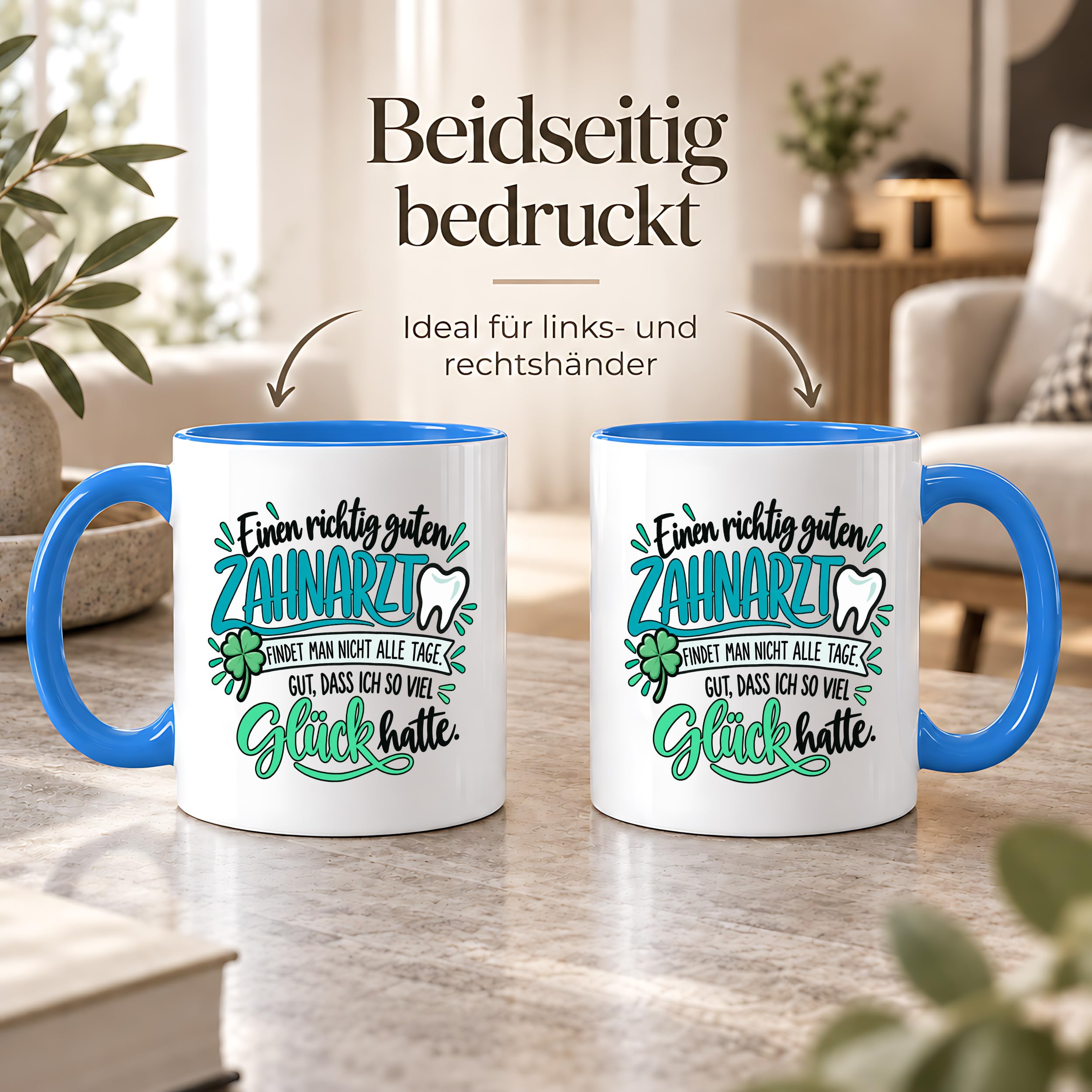 Herzbotschaft Zahnarzt Tasse - Danke Geschenk Kaffeetasse Zahnarztpraxis