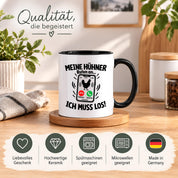 Herzbotschaft Kaffeetasse Meine Hühner rufen an ich muss los Tasse Geschenk