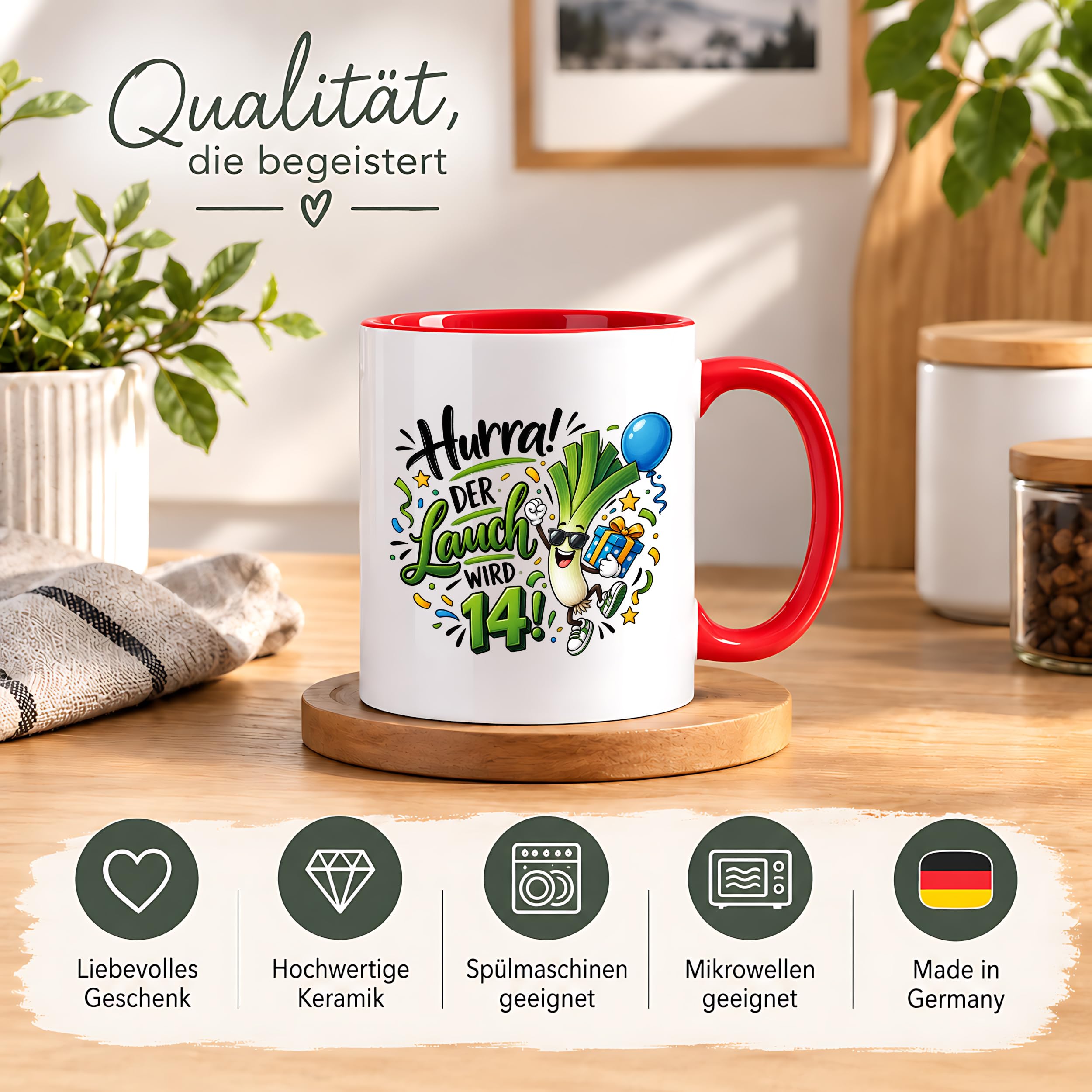 Herzbotschaft 14. Geburtstag Tasse Geburtstagsgeschenk Tasse für Teenager