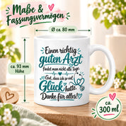 Herzbotschaft Tasse Kaffeetasse für Ärzte - Danke Geschenk für guten Arzt