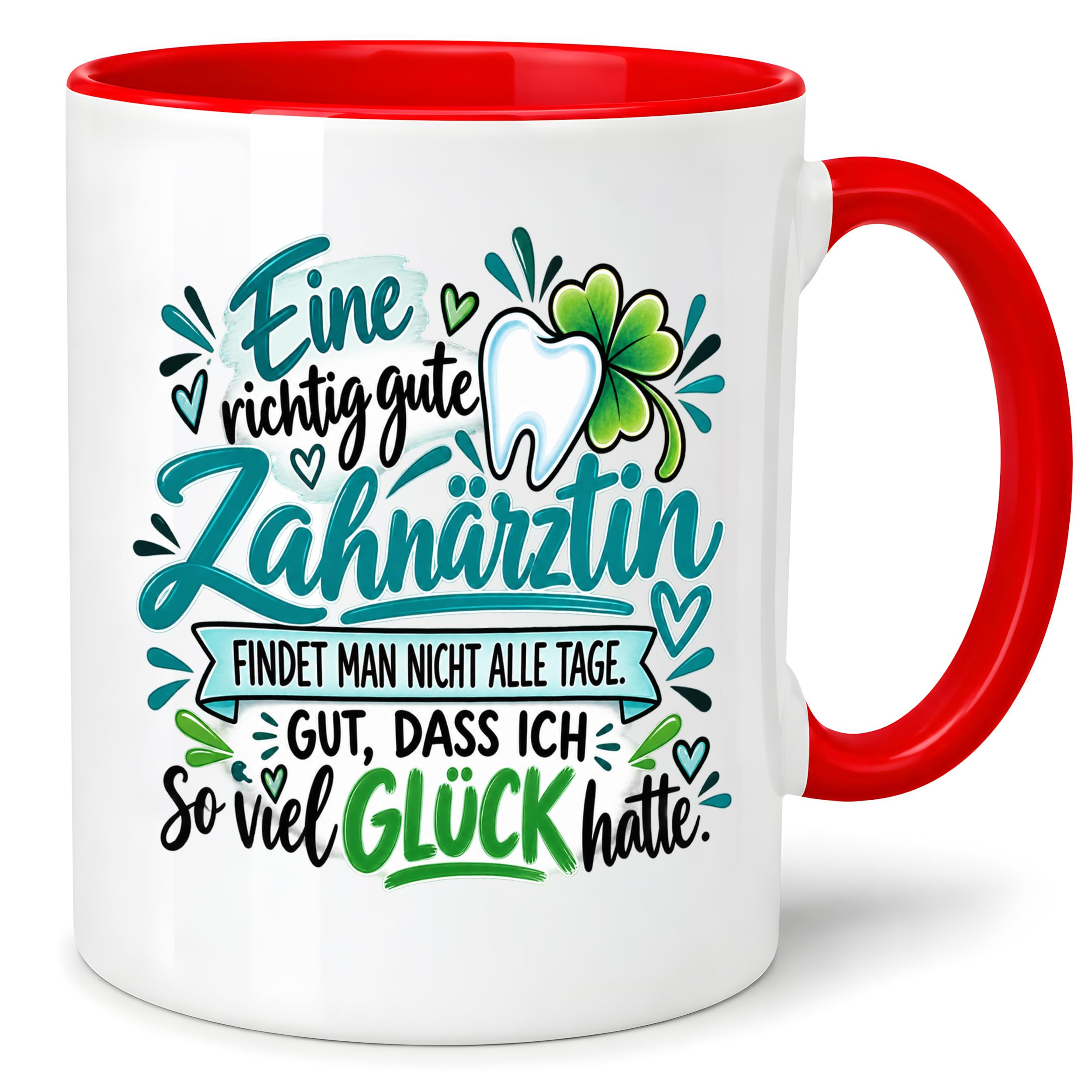 Herzbotschaft Zahnärztin Tasse Danke Kaffeetasse Geschenk in Zahnarztpraxis