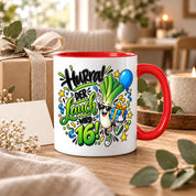 Herzbotschaft Tasse 16. Geburtstag – Kaffeetasse Geschenk für Jungen Mann