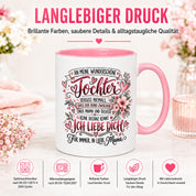 Herzbotschaft Tochter Tasse Geschenk von Mama Kaffeetasse hübsche Tochter