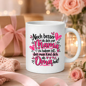 Herzbotschaft Tasse Geschenk Beste Oma der Welt Kaffeetasse