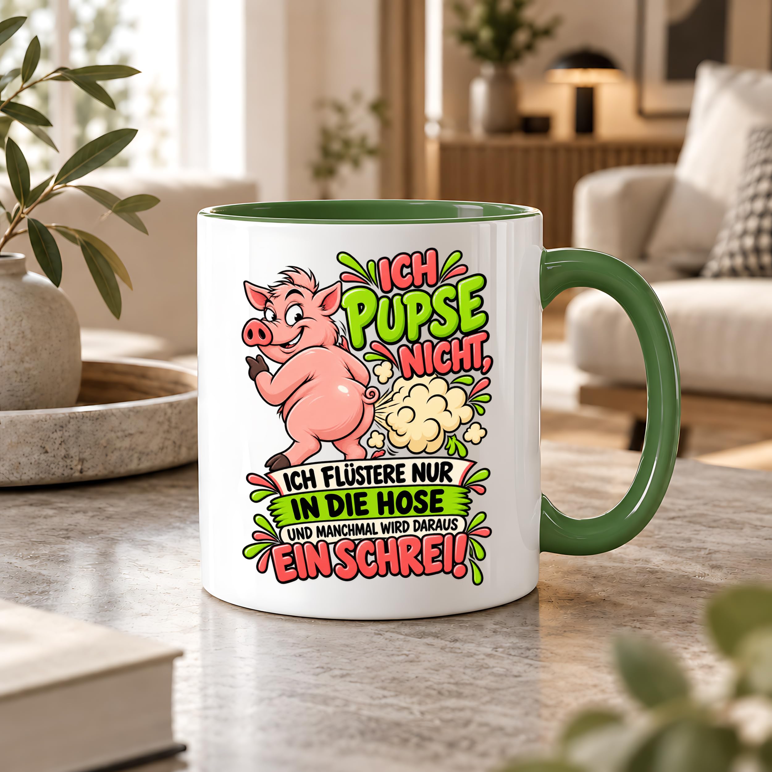 Herzbotschaft Tasse Ich pupse nicht Lustige Spruch Kaffeetasse Geschenk