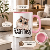 Herzbotschaft Kaffeetasse für Hamster Fans mit lustigem Spruch Kaffi Tassi