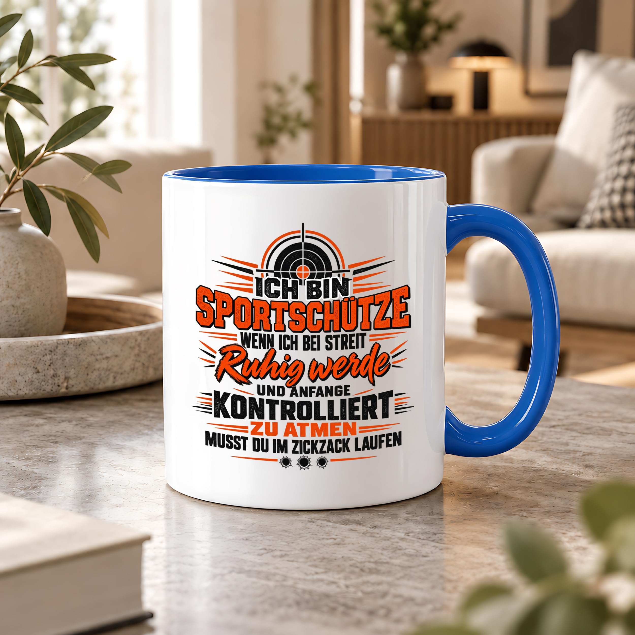 Herzbotschaft Tasse Sportschütze Geschenk Kaffeetasse Schützenverein