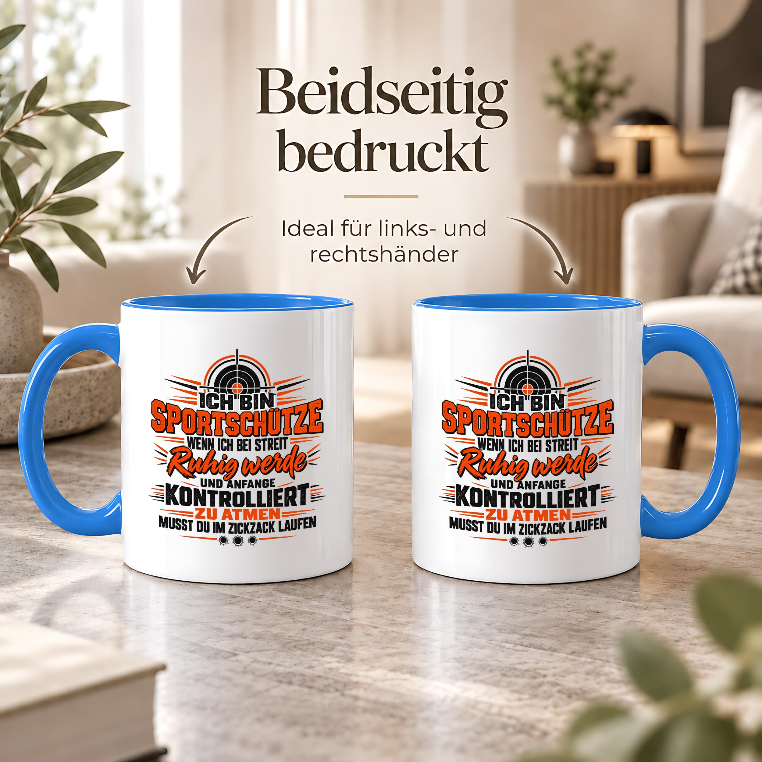 Herzbotschaft Tasse Sportschütze Geschenk Kaffeetasse Schützenverein