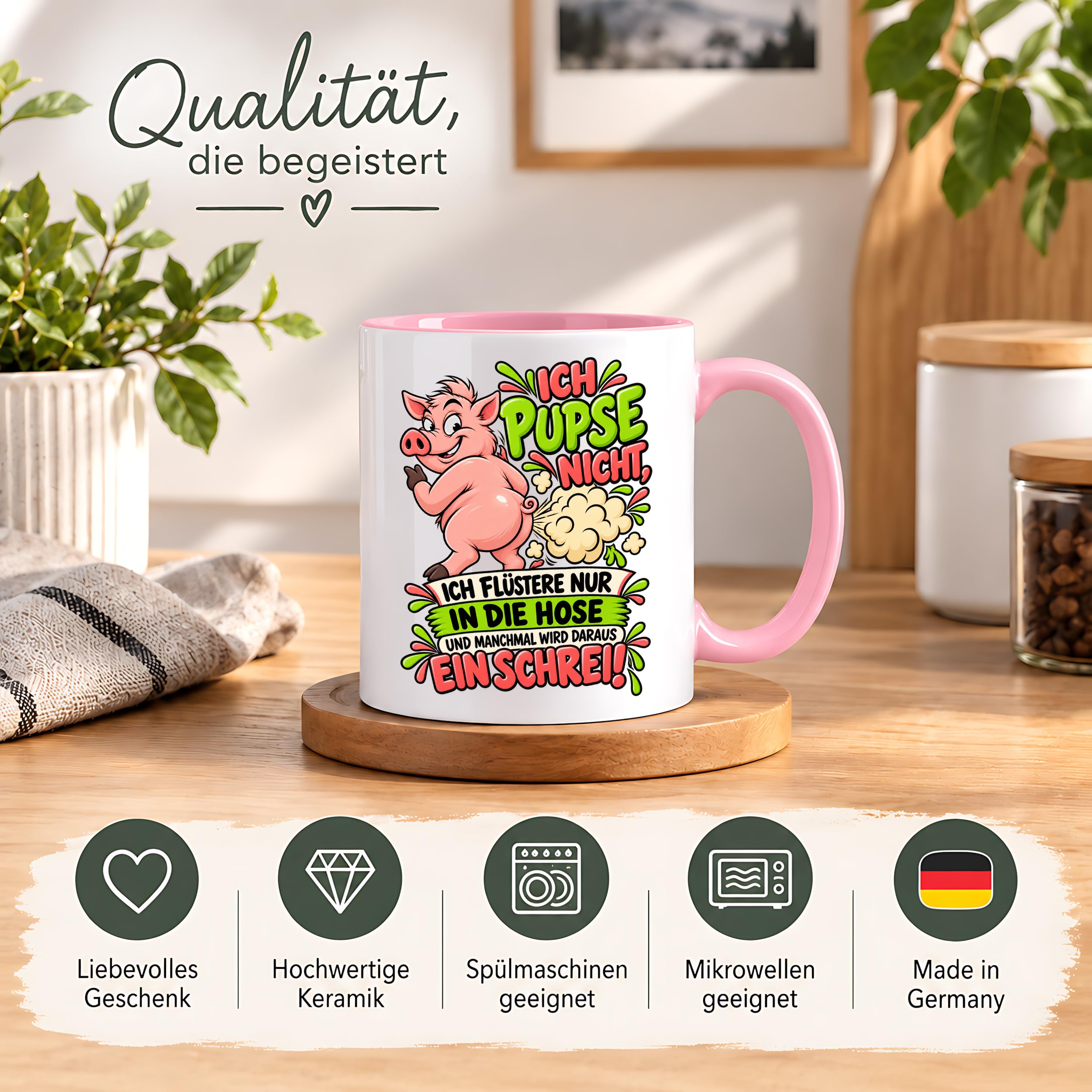 Herzbotschaft Tasse Ich pupse nicht Lustige Spruch Kaffeetasse Geschenk