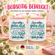 Herzbotschaft Tasse Danke Arzt Geschenk Kaffeetasse für Mediziner Praxis