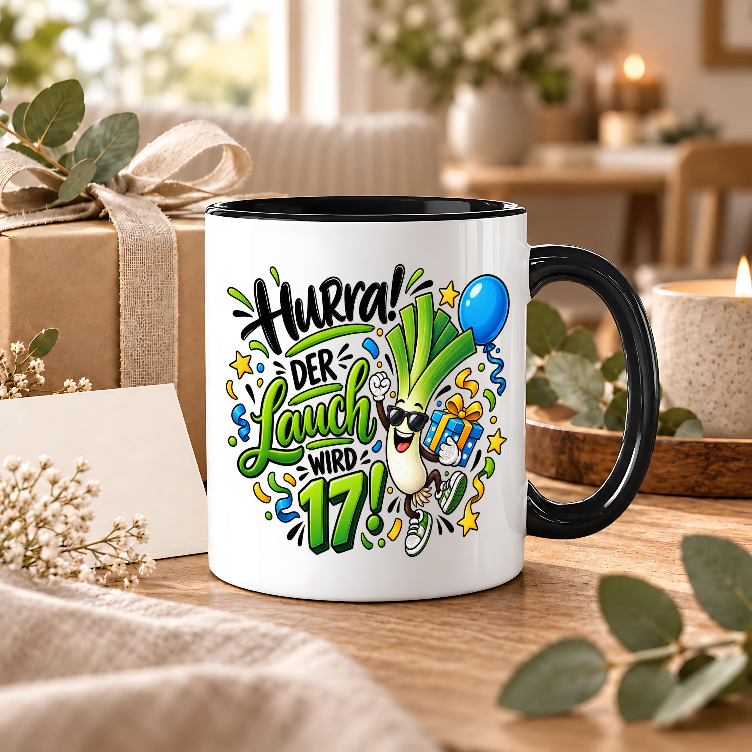 Herzbotschaft Tasse 17. Geburtstag – Kaffeetasse Geschenk für Jungen Mann