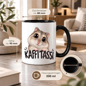 Herzbotschaft Kaffeetasse für Hamster Fans mit lustigem Spruch Kaffi Tassi