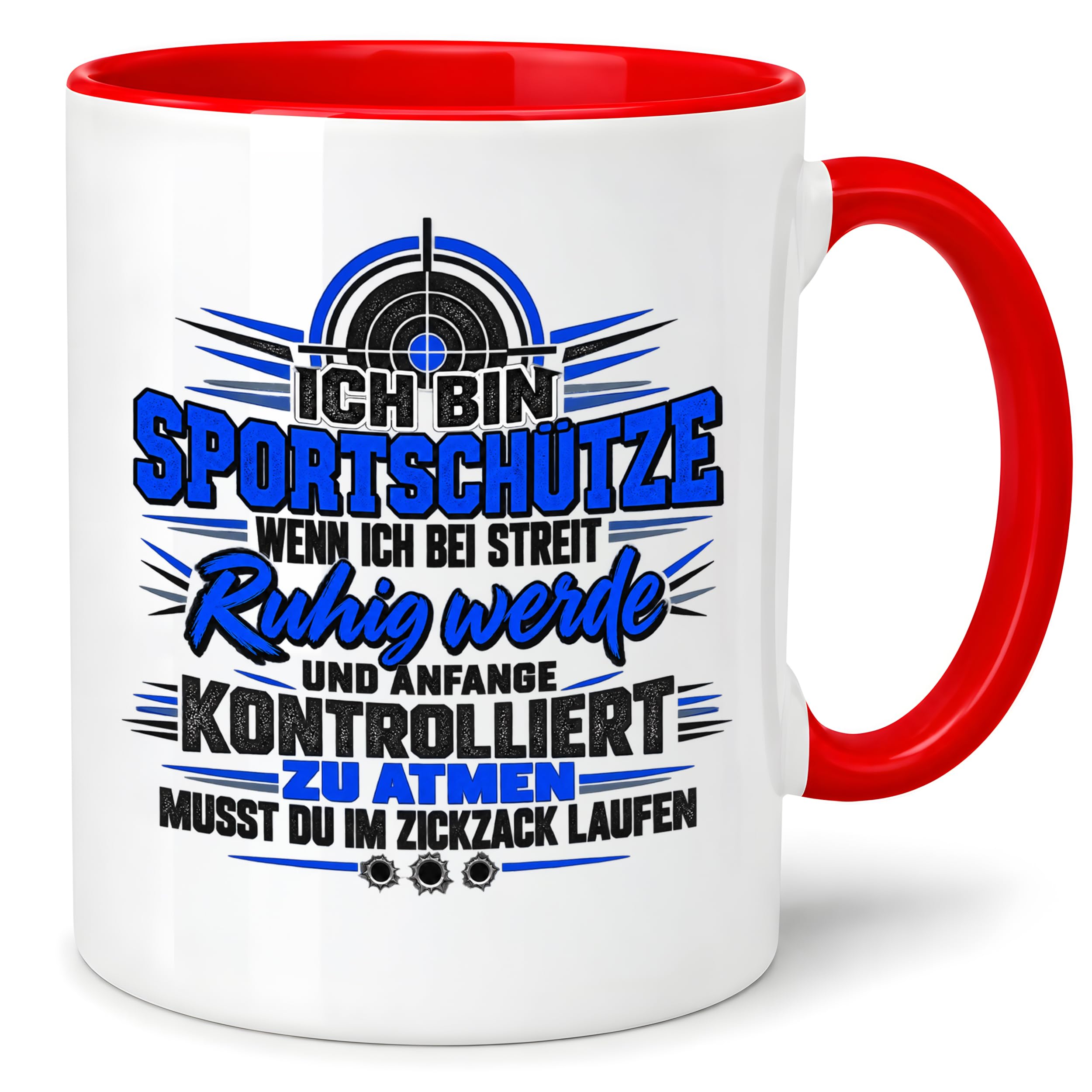 Herzbotschaft Sportschütze Tasse Geschenk für Schützenverein Kaffeetasse