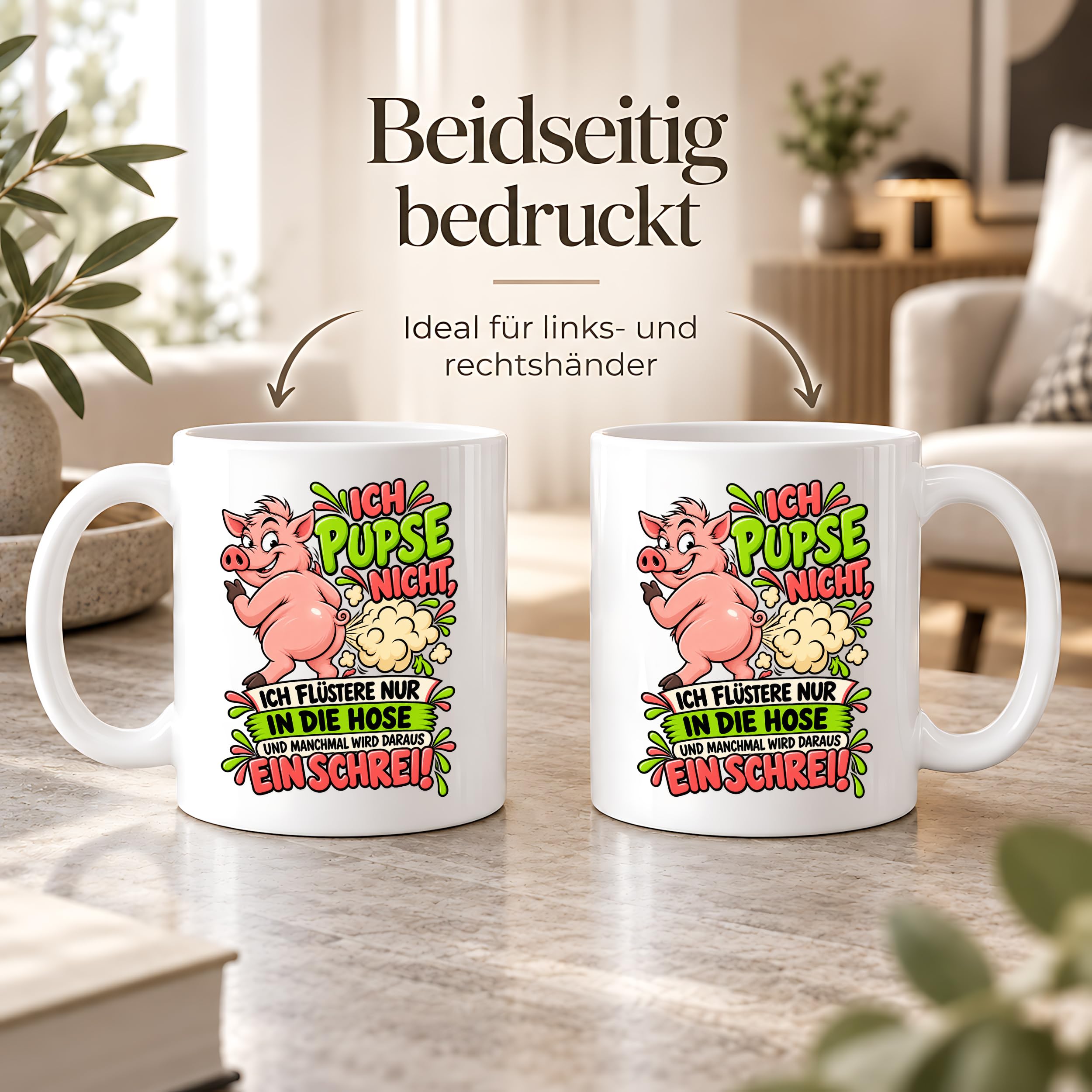 Herzbotschaft Tasse Ich pupse nicht Lustige Spruch Kaffeetasse Geschenk
