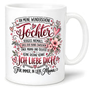 Herzbotschaft Tochter Tasse Geschenk von Mama Kaffeetasse hübsche Tochter