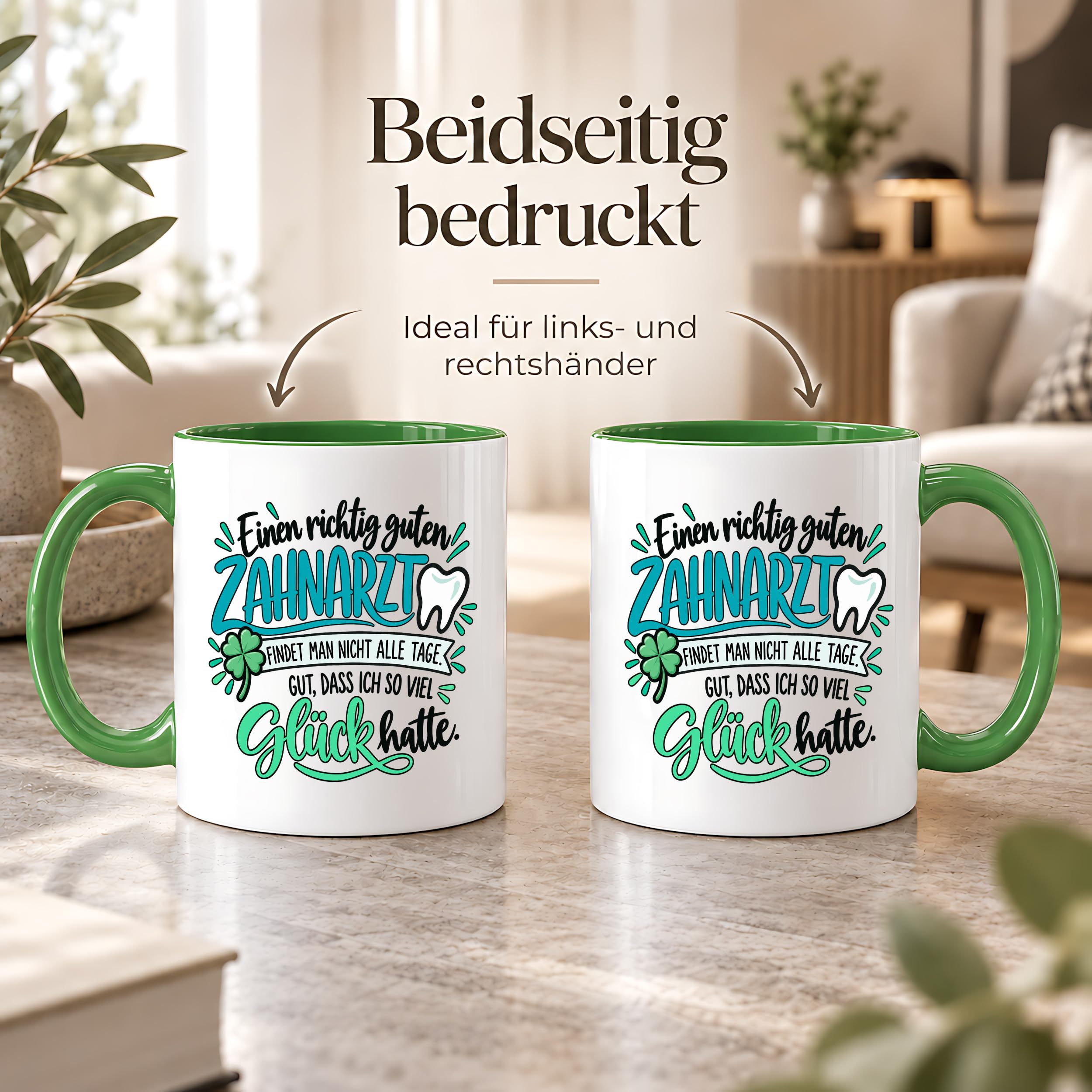 Herzbotschaft Zahnarzt Tasse - Danke Geschenk Kaffeetasse Zahnarztpraxis