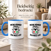 Herzbotschaft Kaffeetasse Meine Hühner rufen an ich muss los Tasse Geschenk