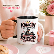 Herzbotschaft Tasse Physiotherapeutin Königin der Schmerzen Kaffeetasse