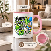 Herzbotschaft Tasse 16. Geburtstag – Kaffeetasse Geschenk für Jungen Mann