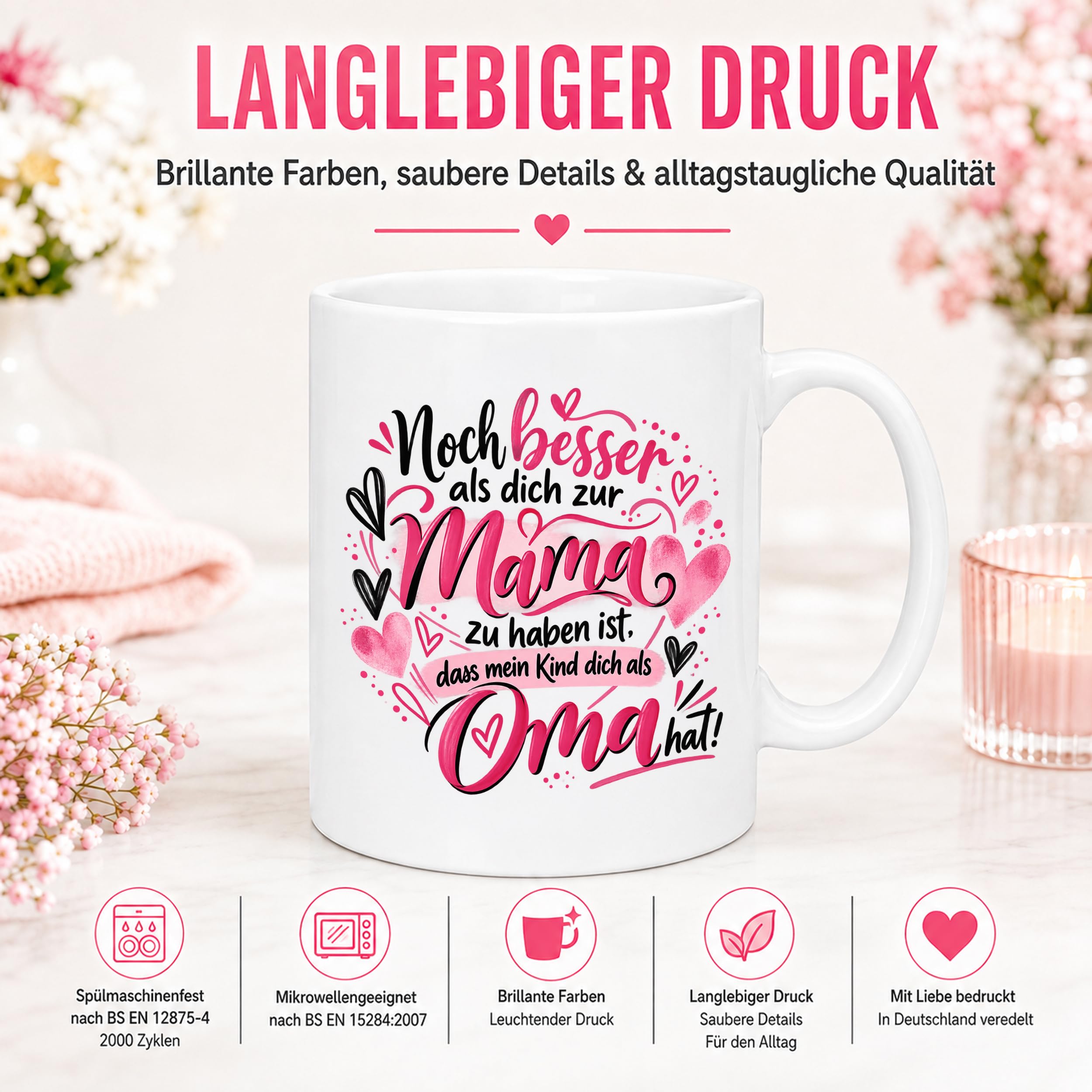 Kaffeetasse Geschenk für Oma Noch besser als dich als Mama zu haben