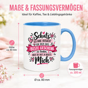 Herzbotschaft Tasse Schatz mit Spruch Das perfekte Geschenk Partner