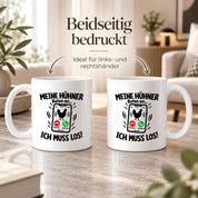 Herzbotschaft Kaffeetasse Meine Hühner rufen an ich muss los Tasse Geschenk