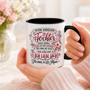 Herzbotschaft Tochter Tasse Geschenk von Mama Kaffeetasse hübsche Tochter