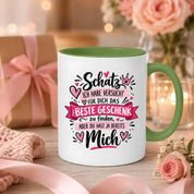 Herzbotschaft Tasse Schatz mit Spruch Das perfekte Geschenk Partner