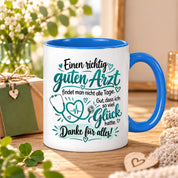Herzbotschaft Tasse Danke Arzt Geschenk Kaffeetasse für Mediziner Praxis