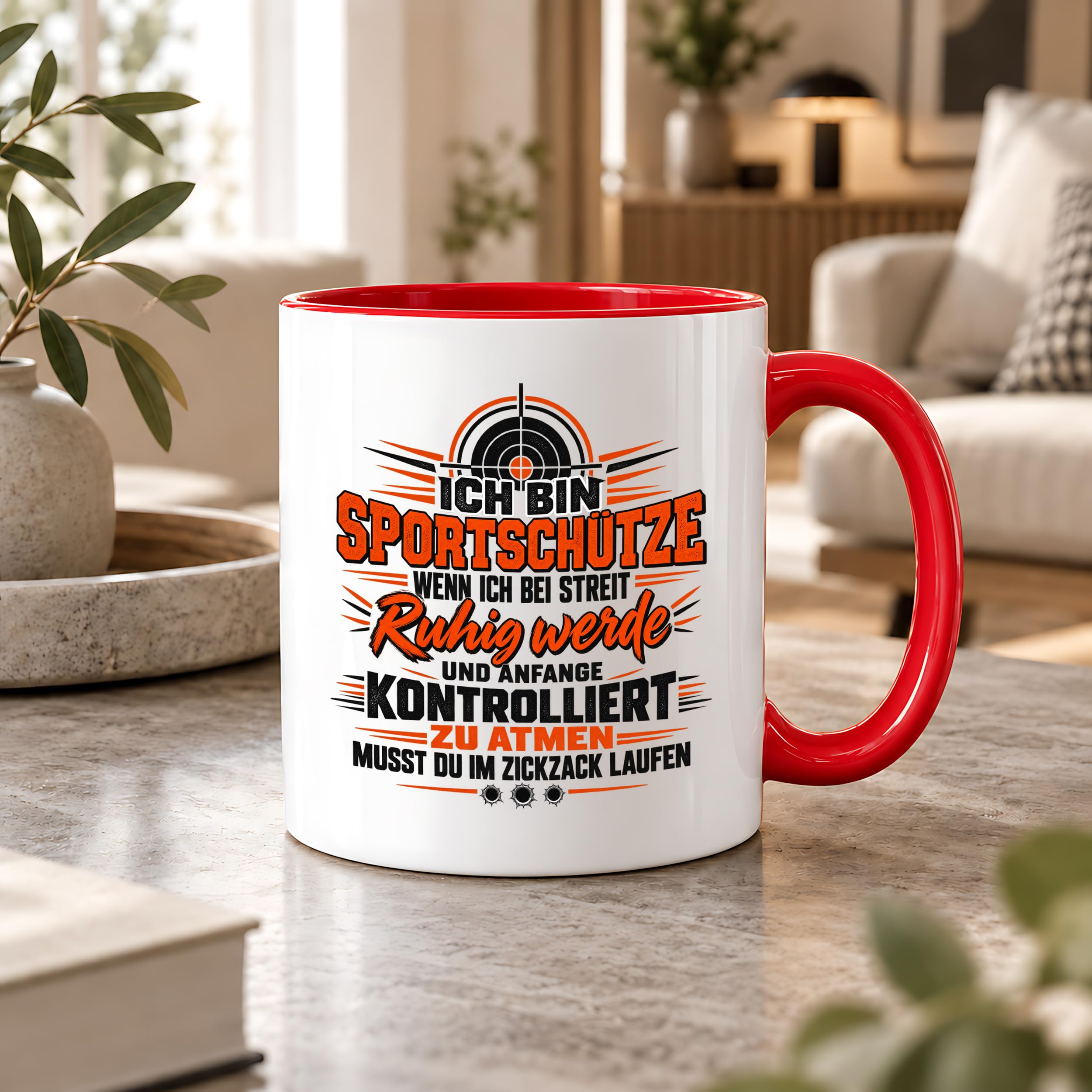 Herzbotschaft Tasse Sportschütze Geschenk Kaffeetasse Schützenverein
