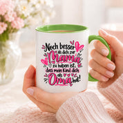 Herzbotschaft Tasse Geschenk Beste Oma der Welt Kaffeetasse