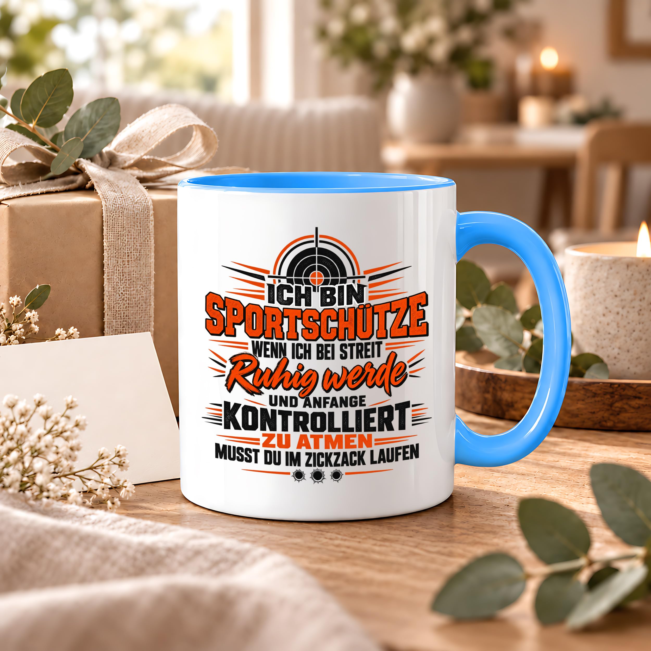 Herzbotschaft Tasse Sportschütze Geschenk Kaffeetasse Schützenverein