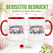 Herzbotschaft Tasse für beste Freundin Kaffeetasse Unbiologische Schwester