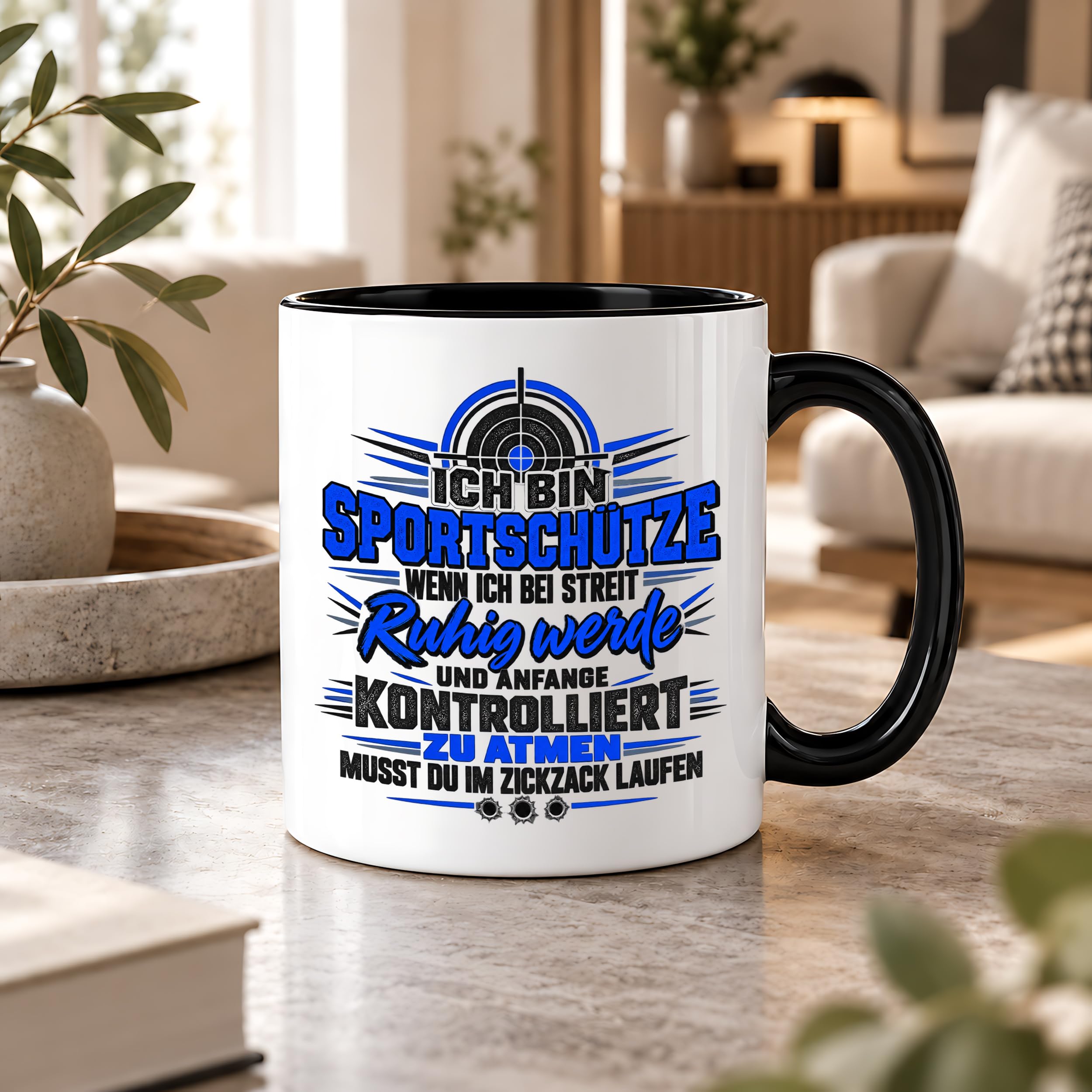 Herzbotschaft Sportschütze Tasse Geschenk für Schützenverein Kaffeetasse