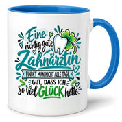 Herzbotschaft Zahnärztin Tasse Danke Kaffeetasse Geschenk in Zahnarztpraxis