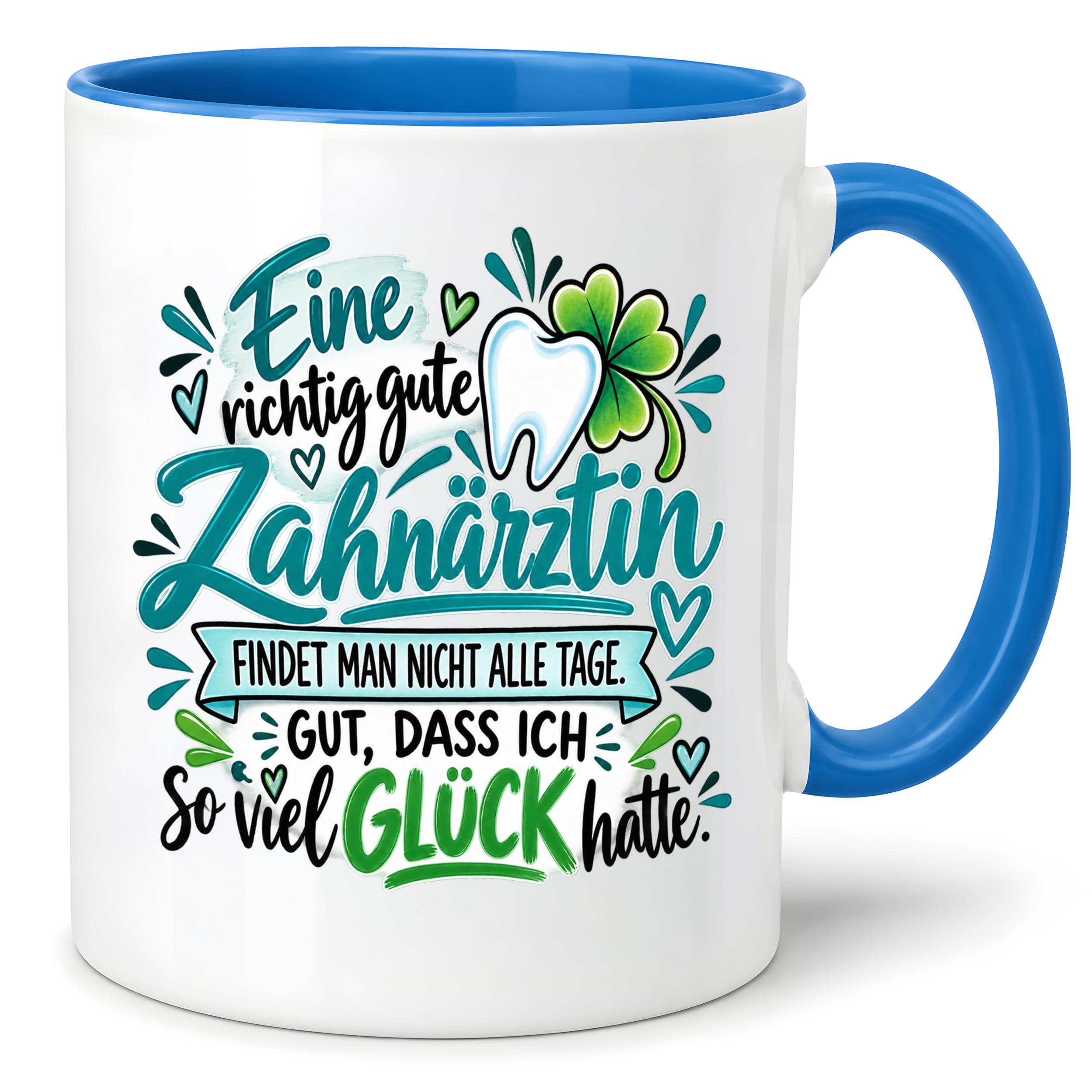 Herzbotschaft Zahnärztin Tasse Danke Kaffeetasse Geschenk in Zahnarztpraxis