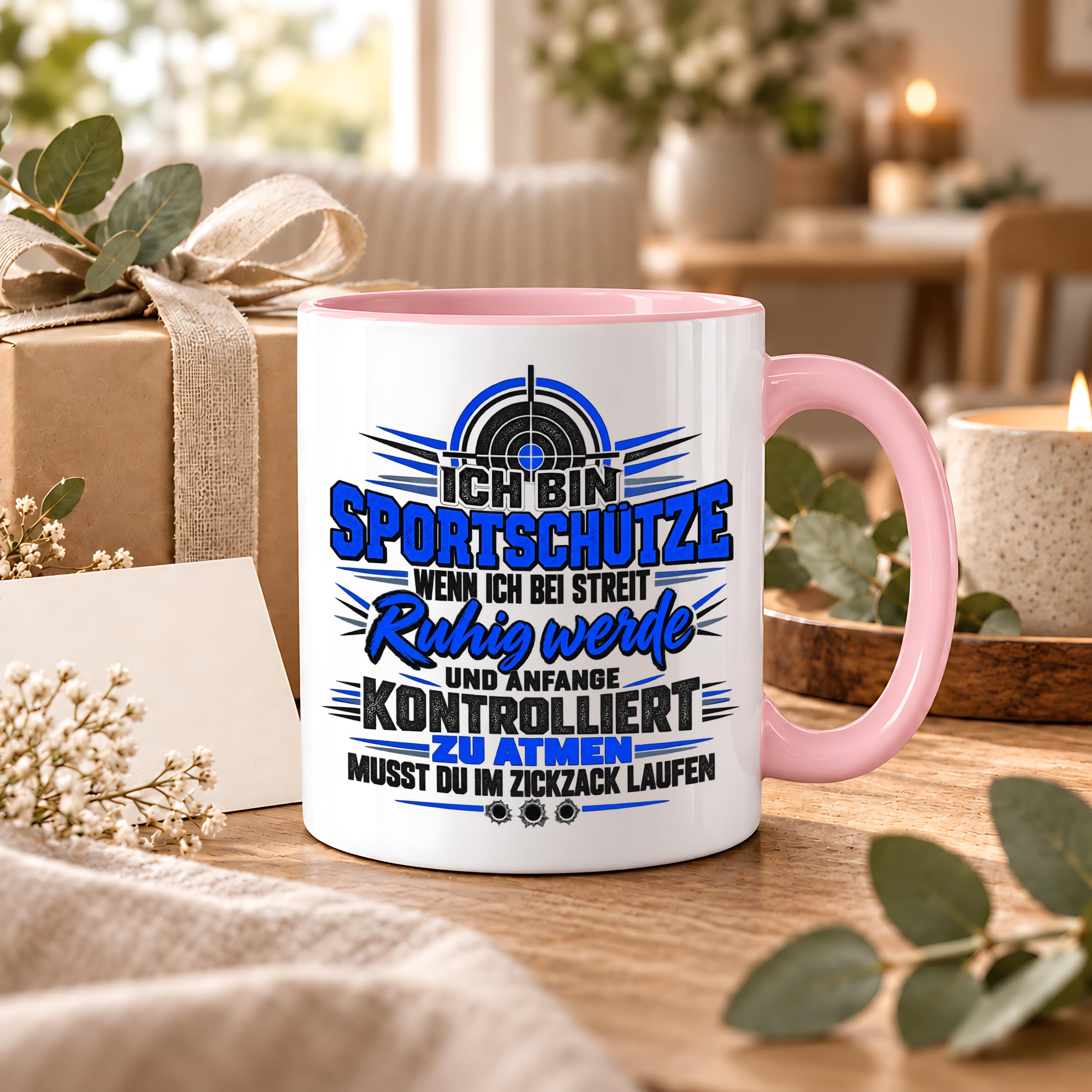 Herzbotschaft Sportschütze Tasse Geschenk für Schützenverein Kaffeetasse