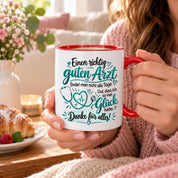 Herzbotschaft Tasse Danke Arzt Geschenk Kaffeetasse für Mediziner Praxis