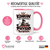 Herzbotschaft Tasse Physiotherapeutin Königin der Schmerzen Kaffeetasse